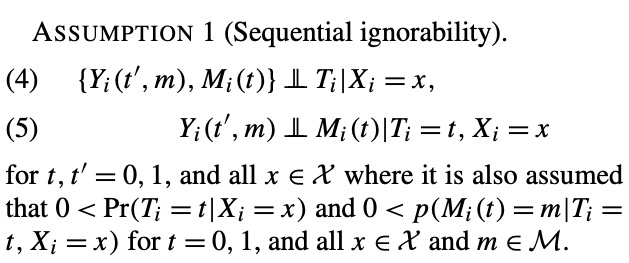 Sequential ignorability